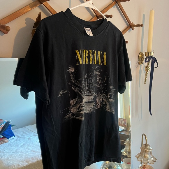 Vintage 2006 Anvil Nirvana Black Graphic T-Shirt
